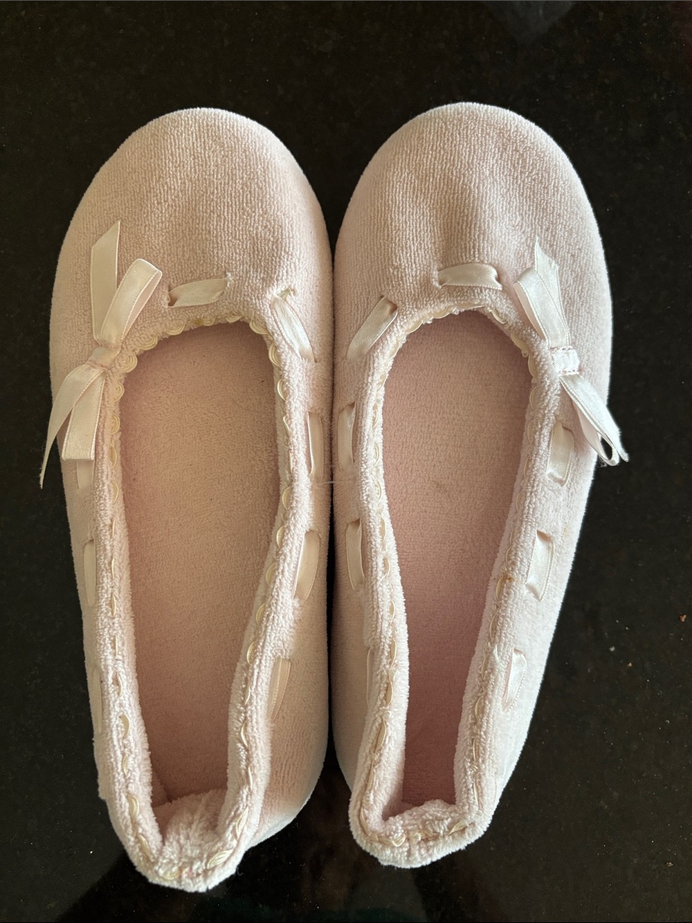 Ladies Pink Ballet-Style Slip-On Slippers